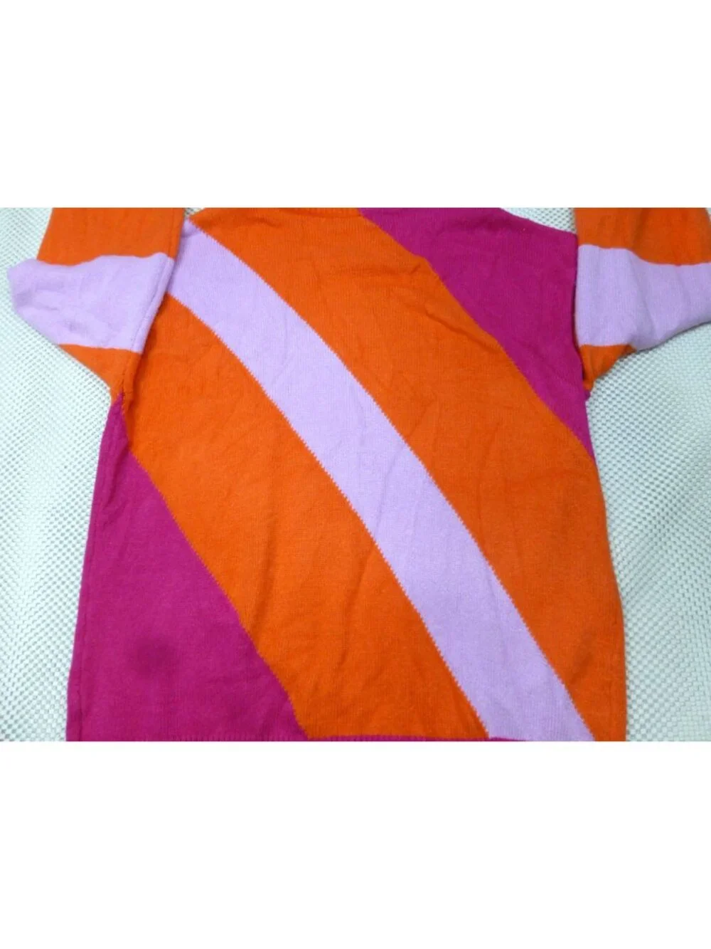 Ecowish Womens Color-Block Sweater‎ S Pink Orange Purple Acrylic Blend